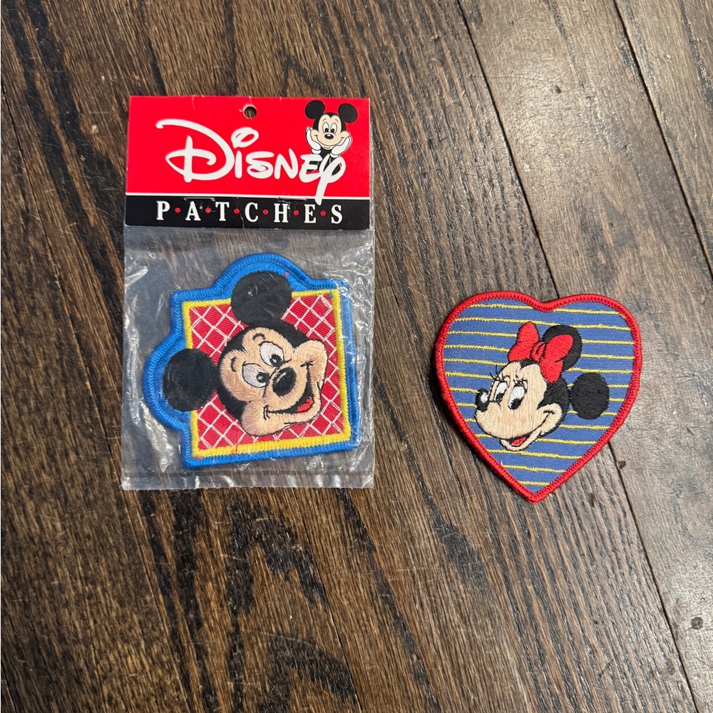 Vintage Disney Mickey and Minnie Mouse Patches set of two
